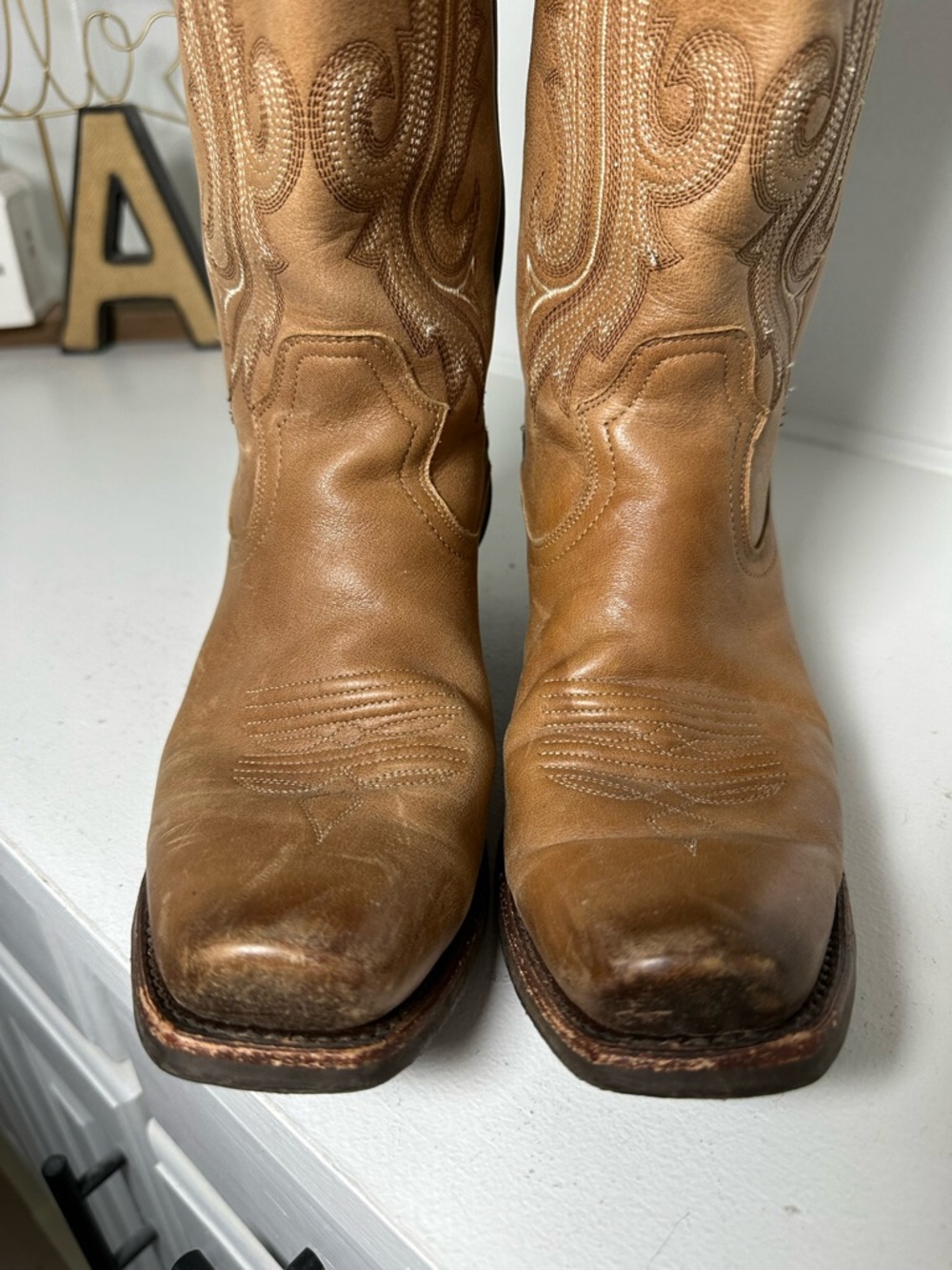 Idyllwind Womens 9.5 Western Boots Tan Cream Leather Cowboy Boots Two Tone - Picture 3 of 10